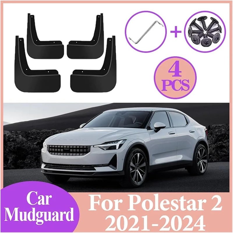 Polestar 2 2021 2024 Mud Flaps Set 4PCS Front Rear Splash Guards Style A - Image 3
