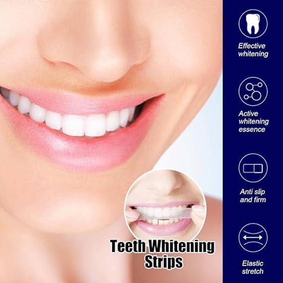 Bitrexup Teeth Whitening Strip Portable Dental Whitening Strip Reduced Sensitivity White Strips Whitener for Removing Smoking Coffee Stain, Effective Home Use Tooth Whitening Kit(14 PCS = 7Pair) - Image 2