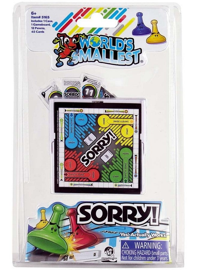 Worlds Smallest World'S Smallest Sorry, 1-2 Players