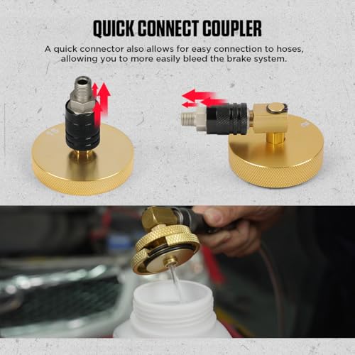 CMTOOL Master Cylinder Bleeder Kit, 17PCS Brake Bleeder Adapter Kit, Aluminum Material, Brake Pressure Bleeding Set with Quick Connector, for Most Vehicles - Image 2