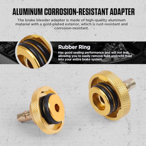 CMTOOL Master Cylinder Bleeder Kit, 17PCS Brake Bleeder Adapter Kit, Aluminum Material, Brake Pressure Bleeding Set with Quick Connector, for Most Vehicles - Image 3