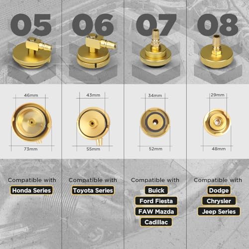 CMTOOL Master Cylinder Bleeder Kit, 17PCS Brake Bleeder Adapter Kit, Aluminum Material, Brake Pressure Bleeding Set with Quick Connector, for Most Vehicles - Image 5