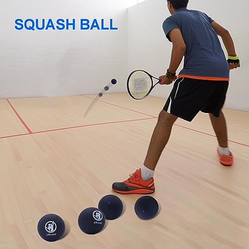 J Bryant Squash Balls 4 Pack, Single Blue Dot Rubber Squash Ball for Beginners and Kids Competition Training - Image 3