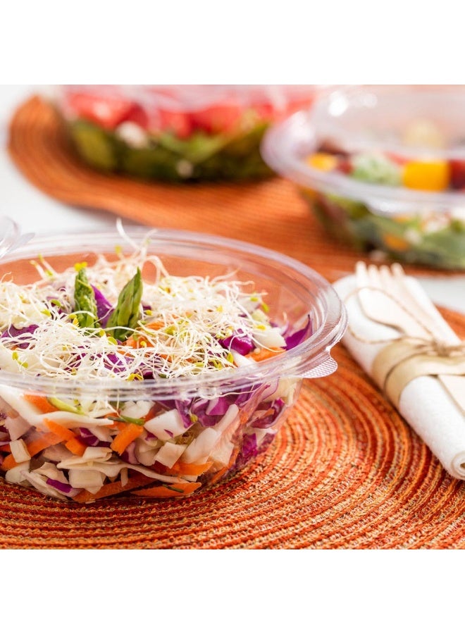 Restaurantware Basic Nature 16 Ounce Disposable Plastic Containers, 500 Plastic Salad Bowls - Lids Sold Separately, Round, Clear PLA Plastic Food Bowls, For To Go Meals And Takeaway Orders - Image 3