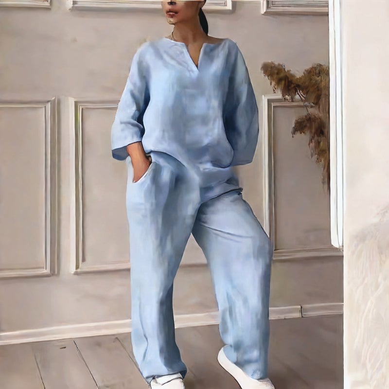 Fashion Casual Cotton Linen Outfit Set - Image 4