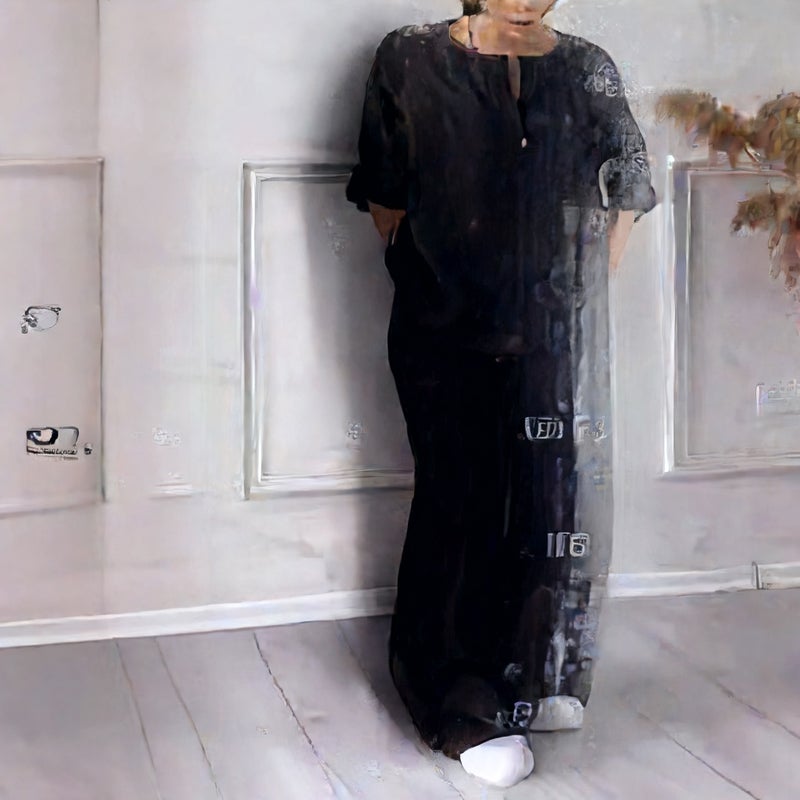 Fashion Casual Cotton Linen Outfit Set - Image 3