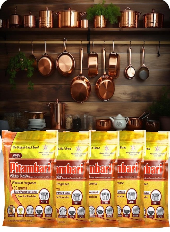 Pitambari Shining Powder For Brass, Aluminum, Copper Articles,Stain Remover-Pack 5(30gms) - Image 1