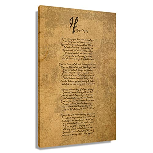 Busmko Poem If Framed Wall Art Inspirational Sayings Wall Decor Canvas Motivational Quotes Poster Office Decor Vintage Modern Painting Pictures Framed 12x18inch - Image 1