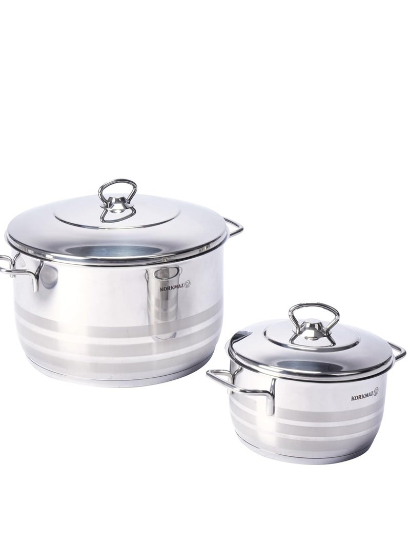 Korkmaz Astron 12 Piece Stainless Steel Cookware Set - Image 4