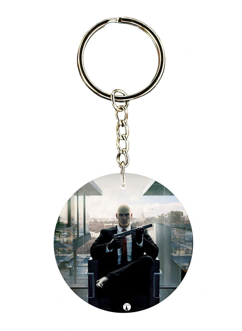 The Hitman Video Game Printed Keychain