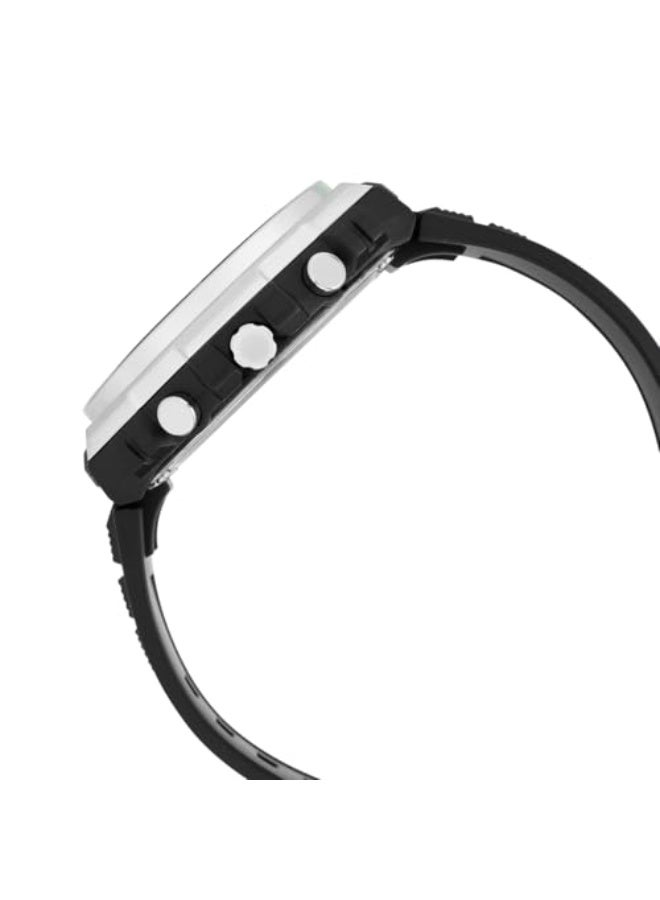 كاسيو ساعة كاسيو كرونوغراف قياسية تناظرية بسوار من الراتنج باللون الأسود، مينا MWA-300H-1AVDF - Image 3