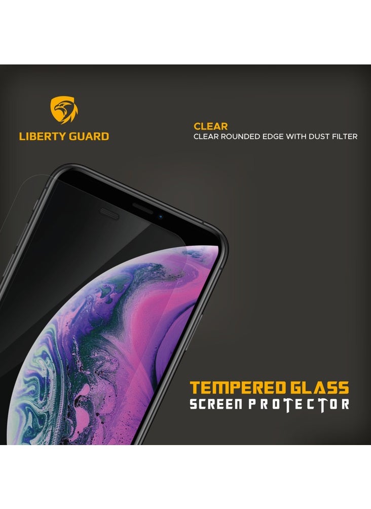 iPhone 11 Pro Max Screen Protector Full Cover Clear Rounded Edge Glass with Dust Filter - Clear
