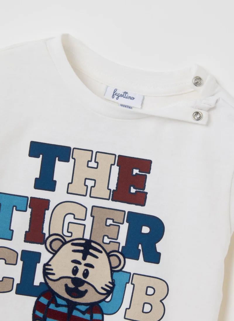 Ovs OVS White Pure Cotton Children'S T-Shirt With Print