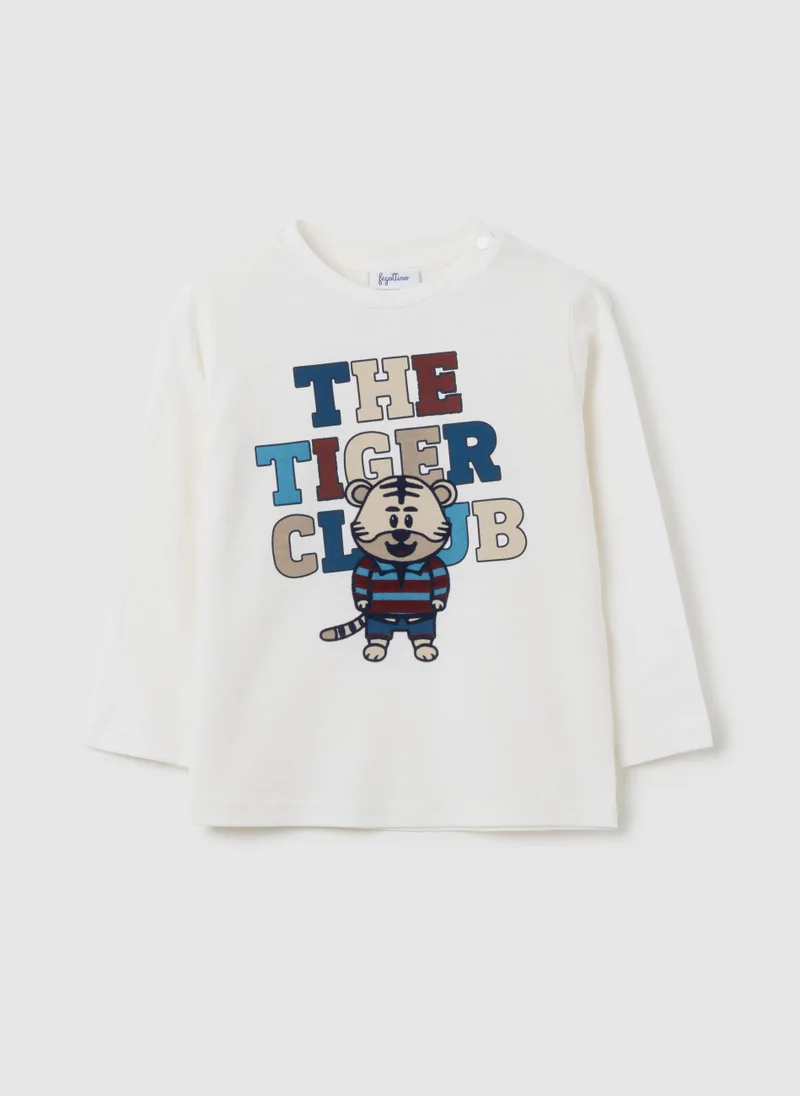 Ovs OVS White Pure Cotton Children'S T-Shirt With Print