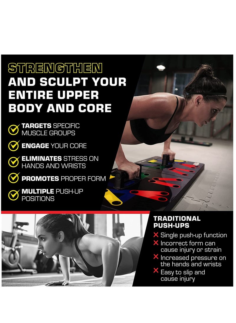 14IN1 Complete PushUp Training System Board For Home Workouts, With Carrying Bag