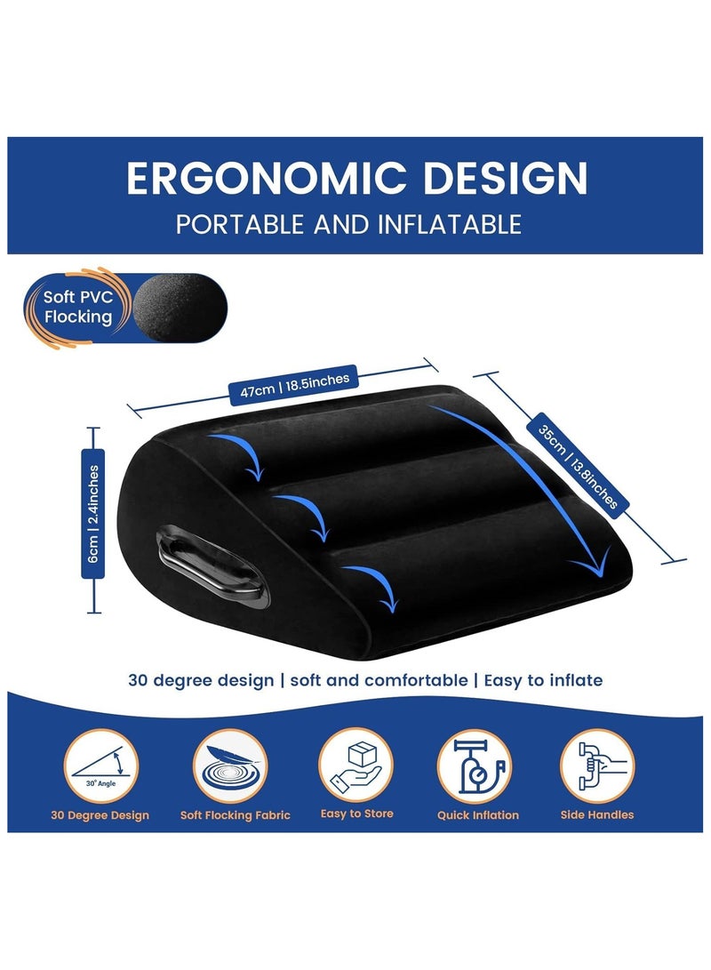 Leg Positioner Pillow - Enhance Comfort with Inflatable Pillow for Leg Elevation - Portable Cushion Body Pillow for Sleeping, Bed, Sofa, Travel, and Camping  - Image 1