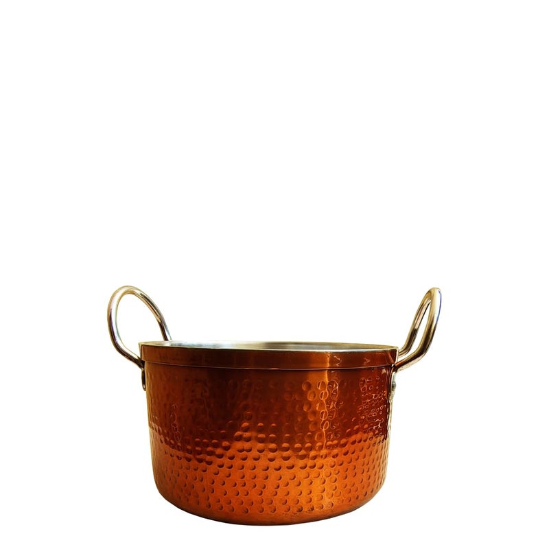 FLIXBLOOM Flixbloom 35 Litre Special Copper Finish Induction Base Bottom LPG Friendly Kitchen Cookware Deep Utensil Sauce PotCasserole with Stainless Steel Lid Cookware with Lid - Image 1