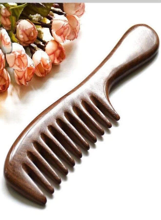 Letyvba Walnut Hair Comb, Wooden Comb for Women, Premium Antistatic Walnut 3-Piece Comb Set - Wide, Medium, and Fine Tooth. For Women and Men with Curly, Wet, Long, Dry, or Thin Hair - Image 2