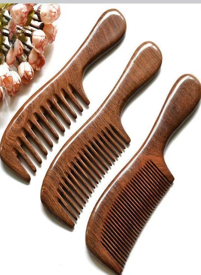 Letyvba Walnut Hair Comb, Wooden Comb for Women, Premium Antistatic Walnut 3-Piece Comb Set - Wide, Medium, and Fine Tooth. For Women and Men with Curly, Wet, Long, Dry, or Thin Hair - Image 5