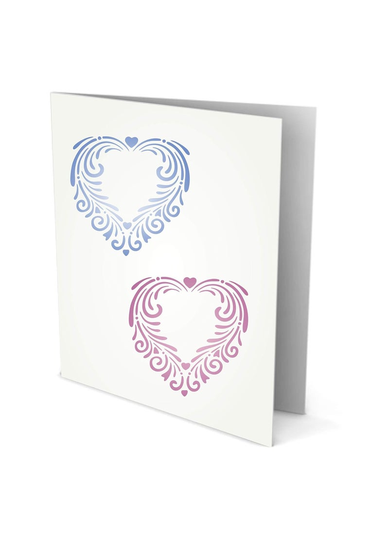 Usnyabni Fancy Heart Stencil, 6.5 x 6.5 inch (L) - Valantine Floral Heart Design Stencils Template for Painting  - Image 4