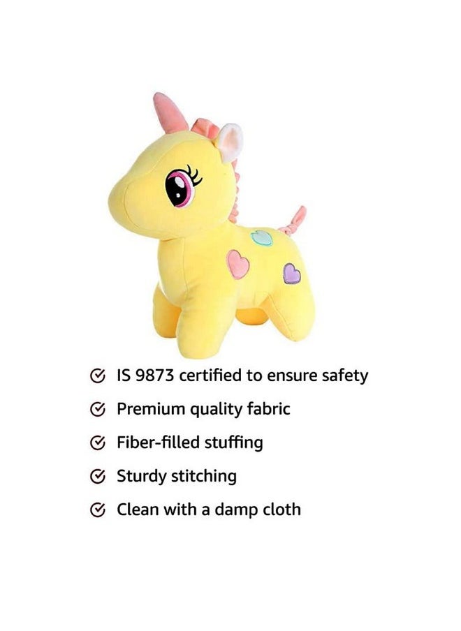 CLICK4DEAL CLICK4DEAL Soft Toys Unicorn | Toy for Baby Girl Boy | Horse Toys for Kids Playing | Birthday Gifts for Boys and Girls | (30 Cms, Stuffed Animal Yellow, Smooth Cushion Material)  - Image 5