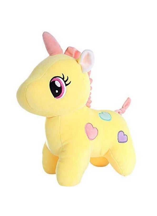 CLICK4DEAL CLICK4DEAL Soft Toys Unicorn | Toy for Baby Girl Boy | Horse Toys for Kids Playing | Birthday Gifts for Boys and Girls | (30 Cms, Stuffed Animal Yellow, Smooth Cushion Material)  - Image 1