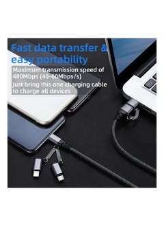 Digipace Multi Charging Cable, 5 in 1 Multiple Multi Cord Compatible with Lightning,Type C,Micro USB Data Cable Nylon Braided Compatible for Android, Nintendo Switch, Huawei, iPhone iPad  - Image 4