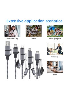 Digipace Multi Charging Cable, 5 in 1 Multiple Multi Cord Compatible with Lightning,Type C,Micro USB Data Cable Nylon Braided Compatible for Android, Nintendo Switch, Huawei, iPhone iPad  - Image 2