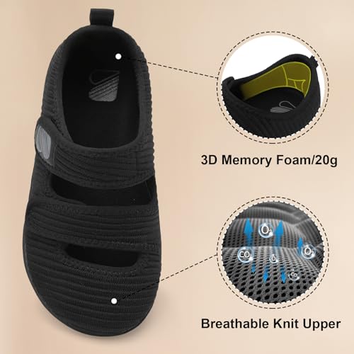 Besroad Womens Walking Shoes Wide Toe Barefoot Shoes Adjustable Zero Drop Sneaker Non-Slip Breathable Fashion Sneakers 7Wide All Black - Image 5