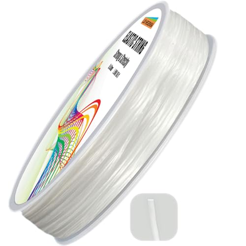 LIS HEGENSA Elastic Bracelet String Cord Stretch Bead Cord for Jewelry Making and Bracelet Making Kits Transparent Stretchy String for Bracelets (Clear White 210ft/65M(1MM)) - Image 1