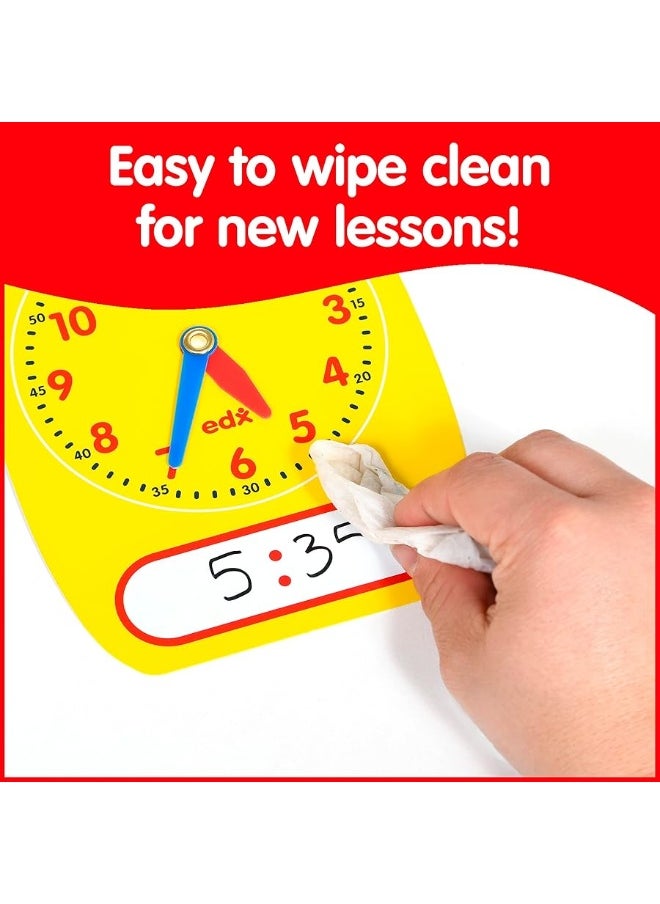 edxeducation - Learning ADVANTAGE-25615 edx Education Write-On/Wipe-Off Clock Dials - Set of 5 - Image 1