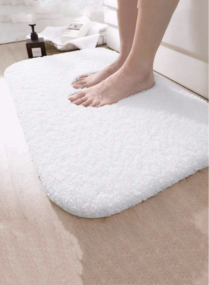 كوتيس 1-قطعة غير قابلة للانزلاق حمام حمام سجادة للحمام امتصاص المياه حصيرة البوليستر الأبيض 40x60 سم - Image 2
