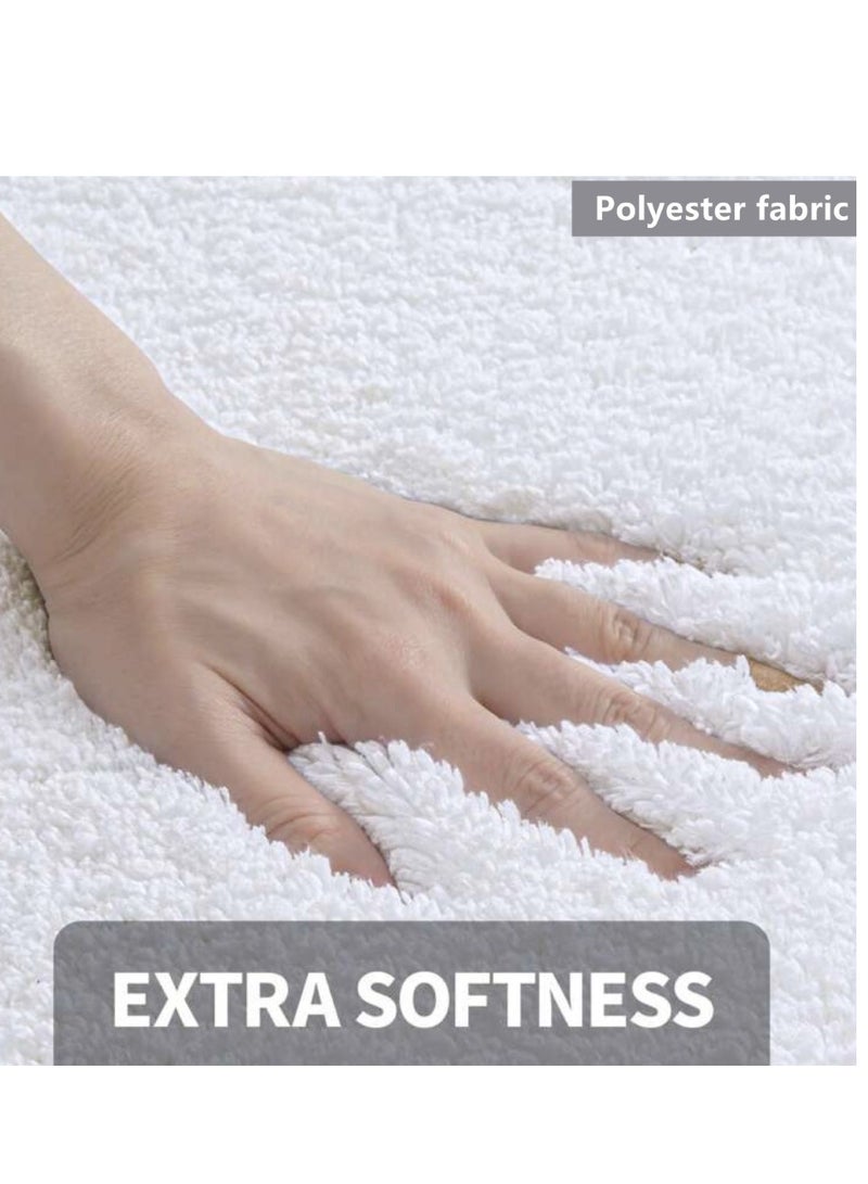 كوتيس 1-قطعة غير قابلة للانزلاق حمام حمام سجادة للحمام امتصاص المياه حصيرة البوليستر الأبيض 40x60 سم - Image 3