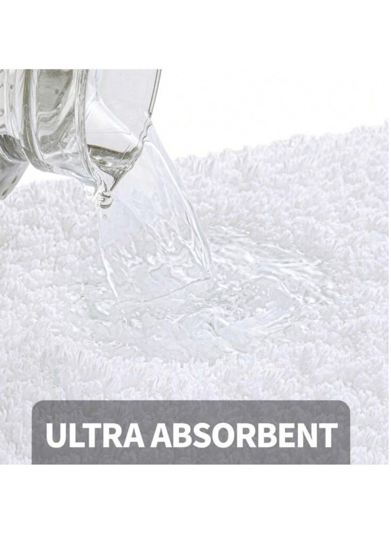 كوتيس 1-قطعة غير قابلة للانزلاق حمام حمام سجادة للحمام امتصاص المياه حصيرة البوليستر الأبيض 40x60 سم - Image 5