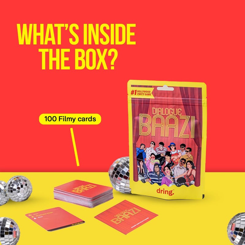 Dring Dialogue Baazi - The #1 Bollywood House Party Game for Friends (100 Cards, Multicolour) | Movie Quest, Dumb charades, Film Card Game for Adults | Perfect for Birthday, Bachelor & Gifting | - Image 5