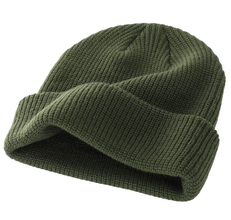 Connectyle قبعة شتوية دافئة كلاسيكية للرجال من كونكتايل، قبعة بوني كوف محبوكة من الأكريليك (أخضر عسكري) - Image 5