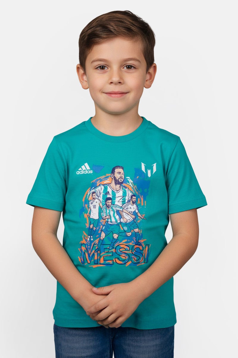 Adidas Kids Boy Short Sleeve Outdoor T-Shirt, Turquoise - Image 1