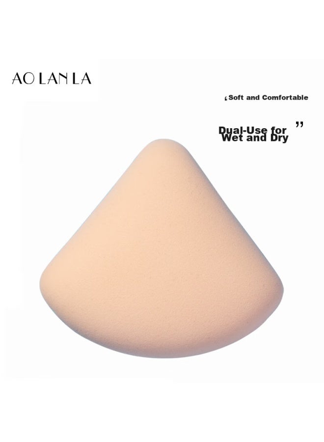 Aolanla Triangular Rice Ball Cotton Candy Powder Puff, Ultra-soft And Adhering, Makeup Base Puff, Wet And Dry Dual-use, Single Puff With Storage Box - Image 1
