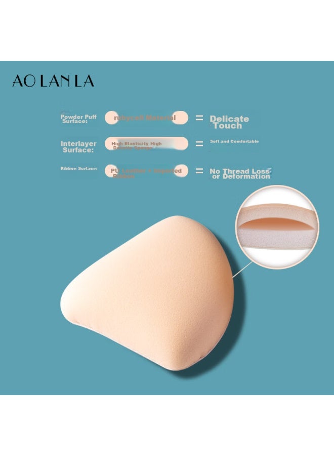 Aolanla Triangular Rice Ball Cotton Candy Powder Puff, Ultra-soft And Adhering, Makeup Base Puff, Wet And Dry Dual-use, Single Puff With Storage Box - Image 2