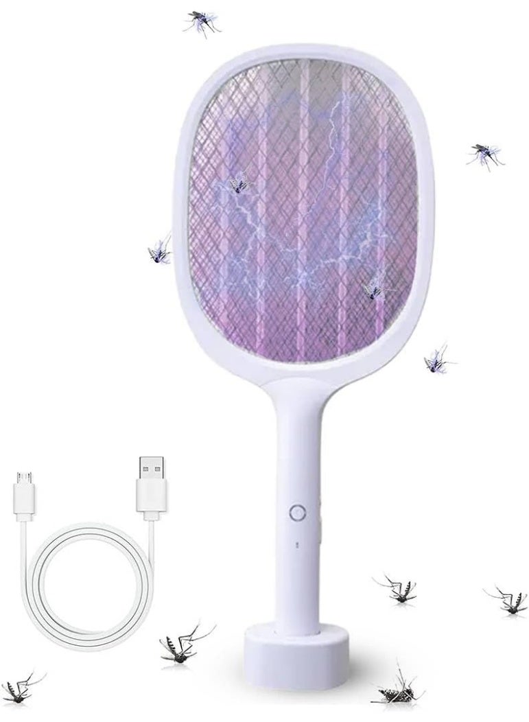 اتش اس HS Electric Bug Zapper, Mosquito Swatter, Instant Fly Swatter, Rechargeable Racket, Fly Killer, Heavy Duty, USB Rechargeable, 3 Layers Safety Mesh, Intelligent Trapping Mosquitoes, Indoor,Outdoor - Image 1
