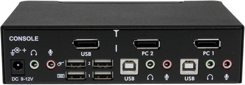StarTech.com 2 Port DisplayPort KVM Switch with Audio - 2560x1600 @60Hz for Dual Computer Workstations - Image 3