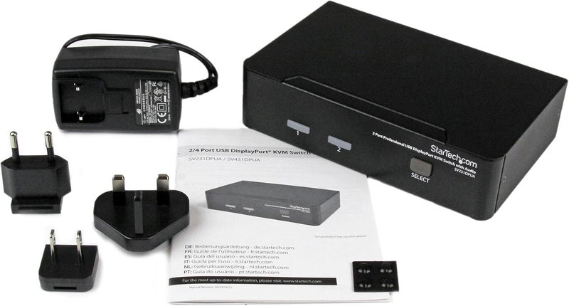 StarTech.com 2 Port DisplayPort KVM Switch with Audio - 2560x1600 @60Hz for Dual Computer Workstations - Image 4