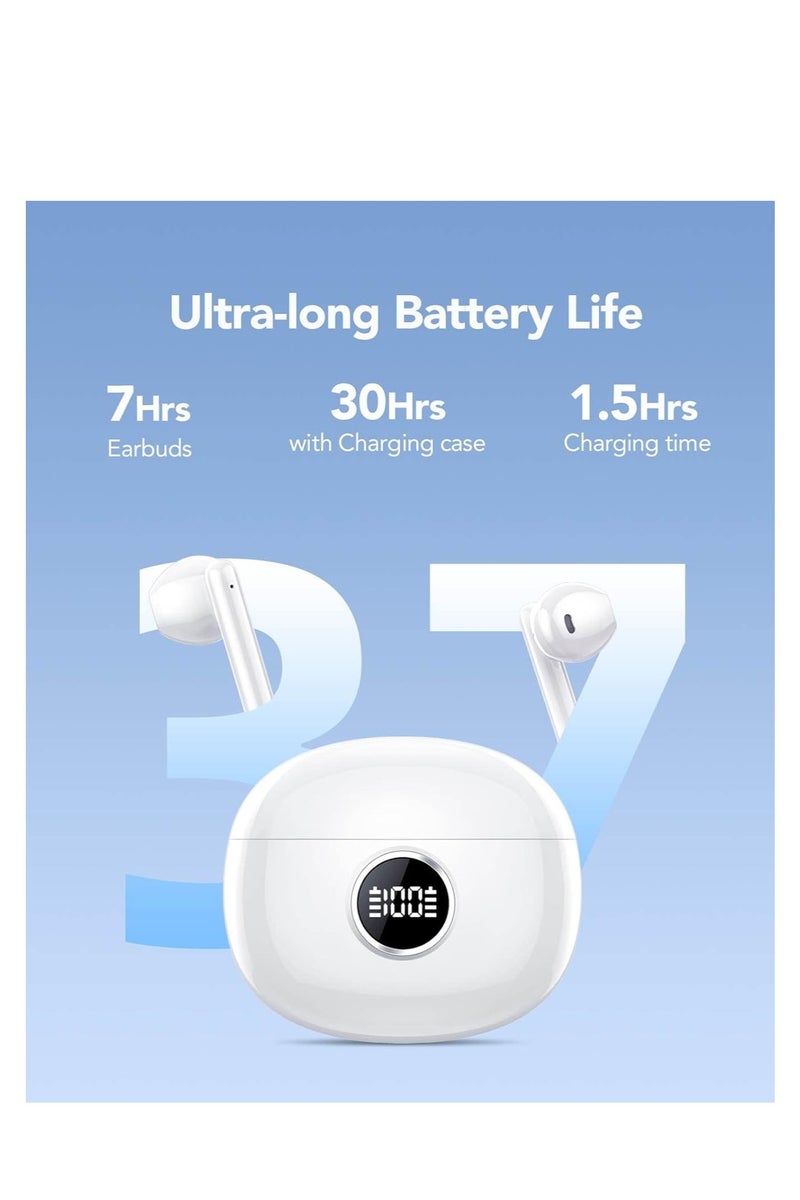 True Wireless Earbuds, Smart True Wireless Stereo Earphones, Waterproof, Ultra Lightweight with Bluetooth 5.3, LED Power Display with Charging Case, Smart Touch for Sports - Image 3