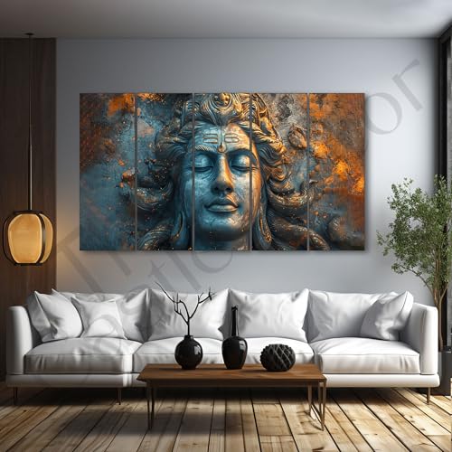 The Castle Decor Lord Shiva painting with frame Big Size 27x48 Wall art for living room,Bedroom,Drawing room,Hotels-Wooden Framed-663 - Image 1