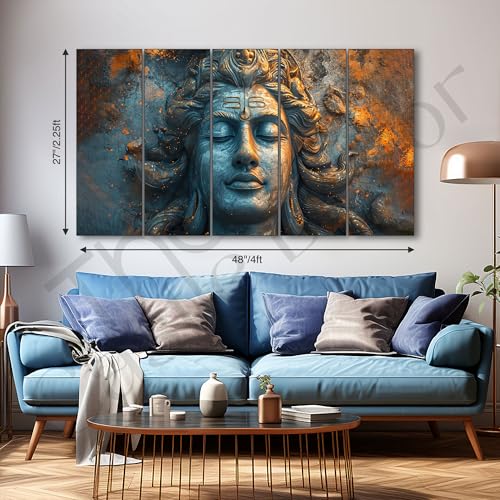 The Castle Decor Lord Shiva painting with frame Big Size 27x48 Wall art for living room,Bedroom,Drawing room,Hotels-Wooden Framed-663 - Image 3