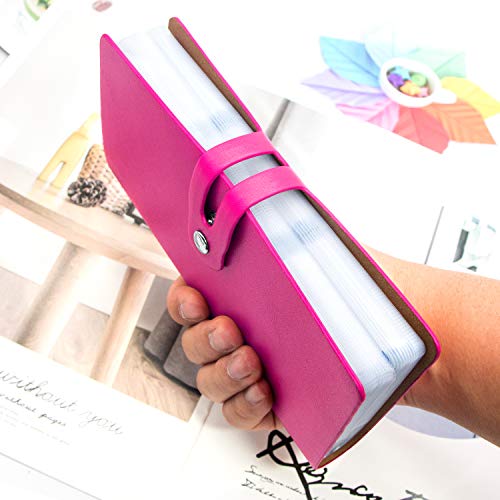 Padike RFID Credit Card Holder Business Card Organizer Business Card Holder, with 96 Card Slots Credit Card Protector for Managing Your Different Cards to Prevent Loss or Damage (Rose red) - Image 3