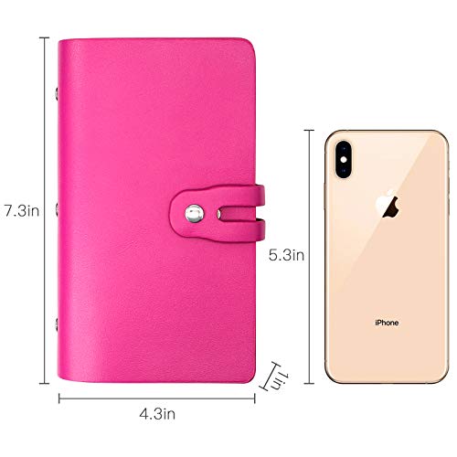 Padike RFID Credit Card Holder Business Card Organizer Business Card Holder, with 96 Card Slots Credit Card Protector for Managing Your Different Cards to Prevent Loss or Damage (Rose red) - Image 4