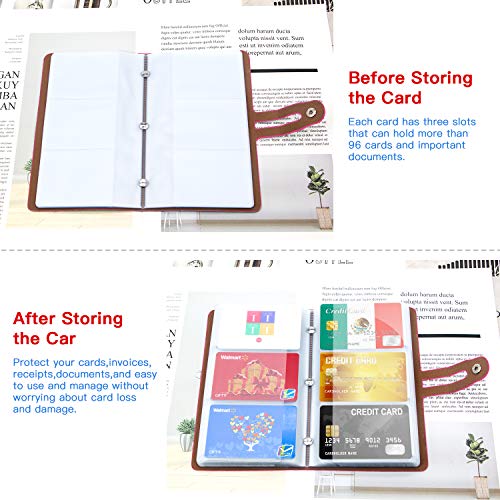 Padike RFID Credit Card Holder Business Card Organizer Business Card Holder, with 96 Card Slots Credit Card Protector for Managing Your Different Cards to Prevent Loss or Damage (Rose red) - Image 5