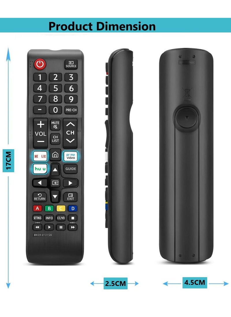 SmartGrist N59-01315A Replacement Remote Control for Samsung Smart TV All Samsung LED QLED LCD Series 6/7/8/9 4K UHD HDTV HDR Smart Curved Flat TV with Netflix Prime Video Hulu Button with battery - Image 5