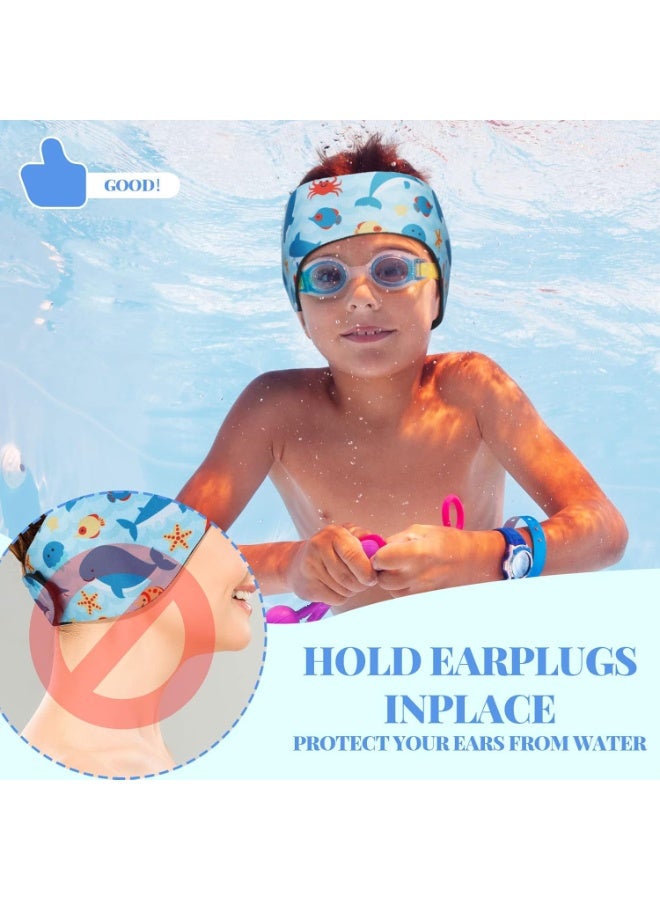ديوتي عبوة من 4 عصابات رأس لحماية أذني الأطفال للسباحة، مصنوعة من النيوبرين المقاوم للماء وقابل للتعديل، مناسبة للسباحة، والاستحمام، وركوب الأمواج، والتجديف. - Image 3